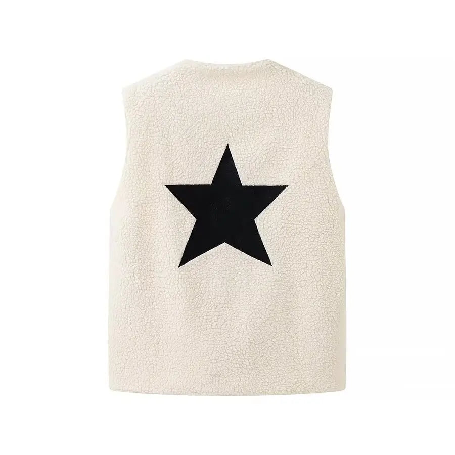Embroidered Lamb Wool Winter Vest