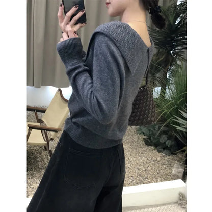 Women’s Woolen Collared Sweater —  Knitwear