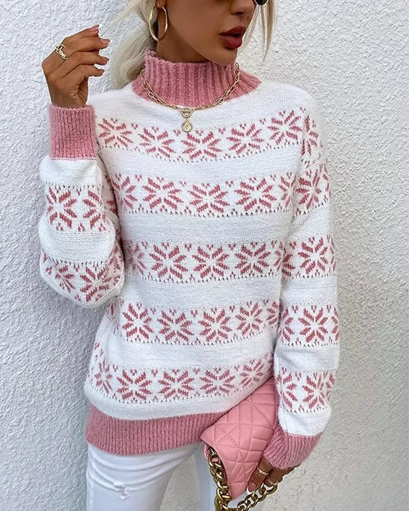 Cozy Half Turtleneck Snow Sweater