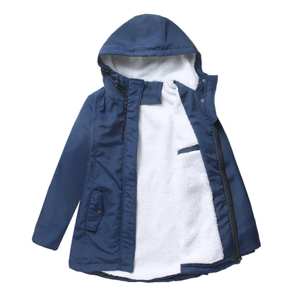 Women’s Thickened Lamb Velvet Parka – Hooded Winter Coat
