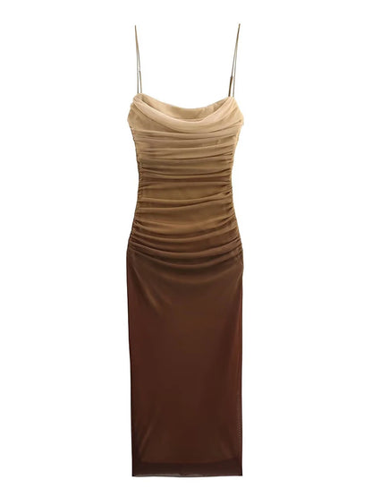 HazeGlam Gradient Backless Slip Dress