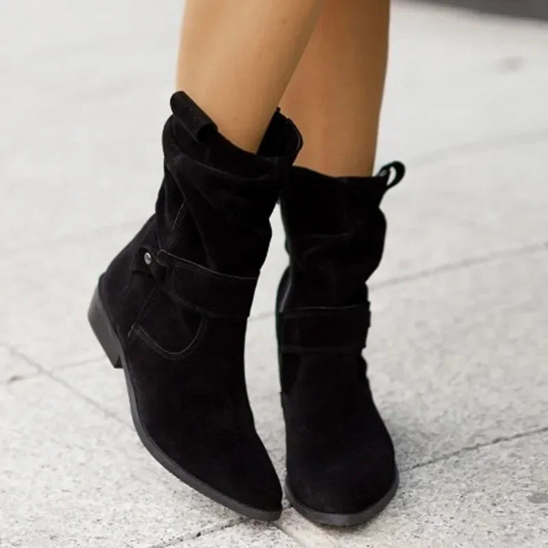 Suede Platform Long Boots