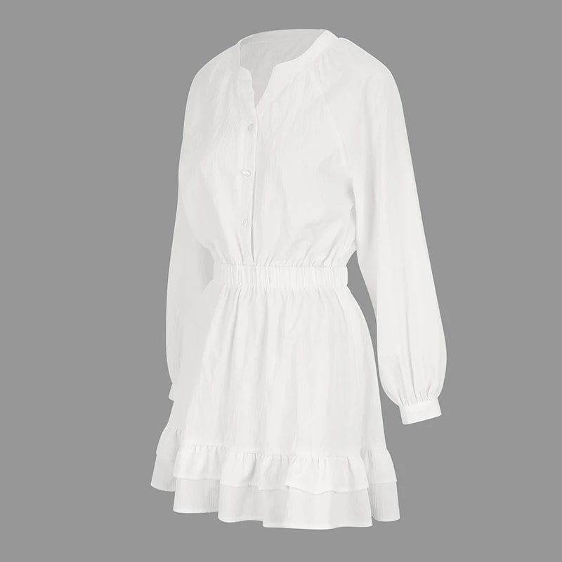 Autumn Streetwear V-Neck Knitted Dress