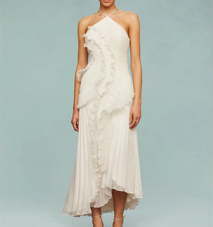 Ruffled Elegance Backless Y2K Party Dress