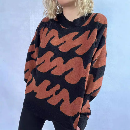 Stripe Craft Patchwork Knit Pullover