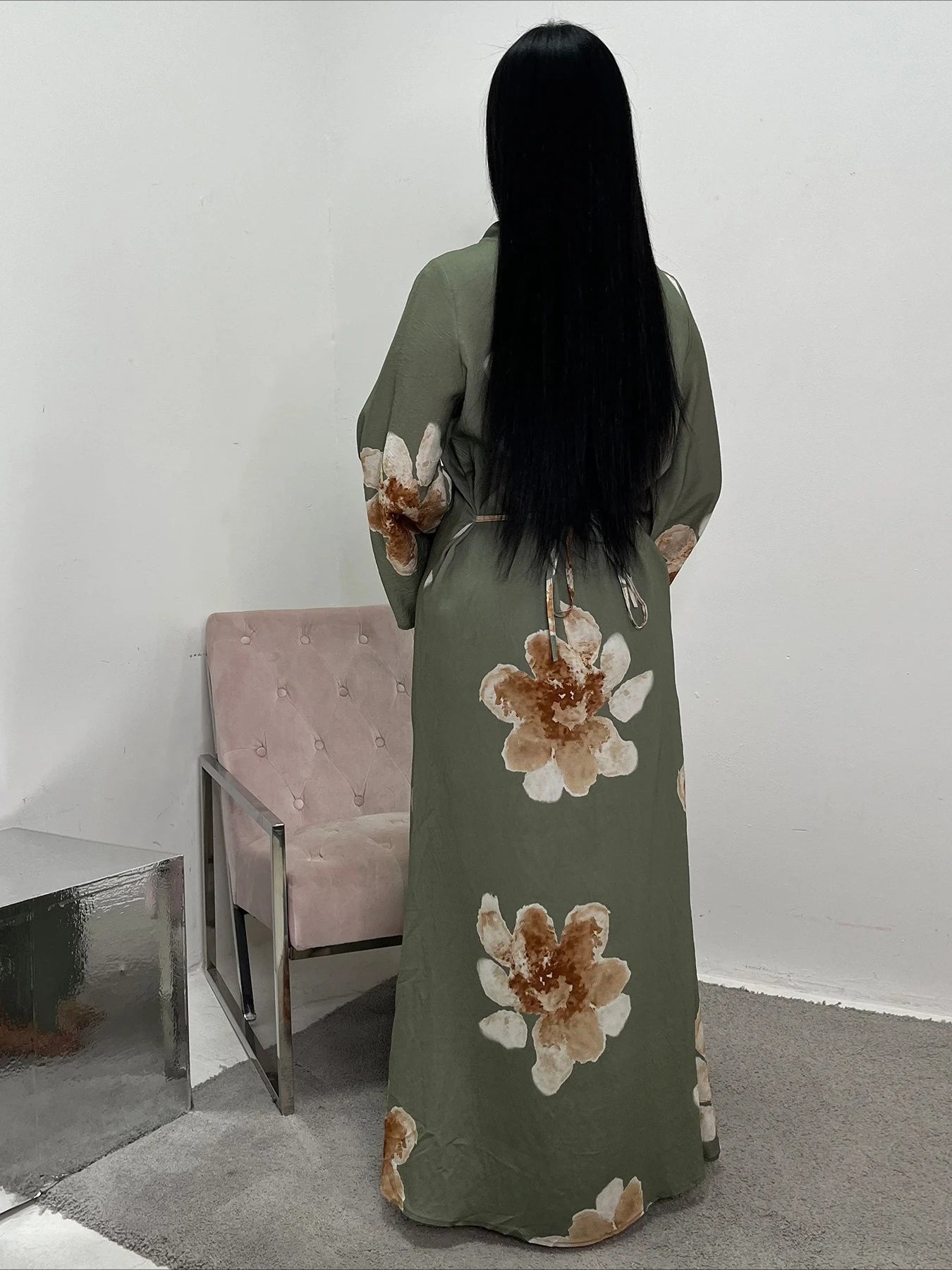 Floral Grace Modest Kaftan Dress