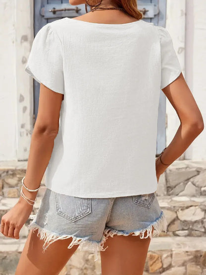 Slim Fit Knitted Short Sleeve Top