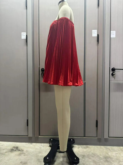 Glimmer Drape One Shoulder Shorts Set
