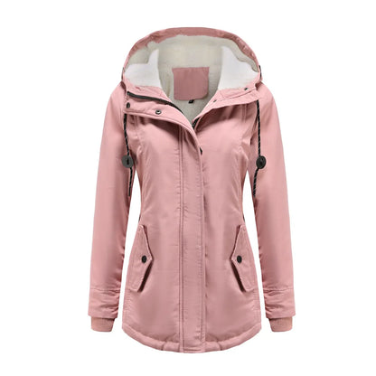 Women’s Thickened Lamb Velvet Parka – Hooded Winter Coat