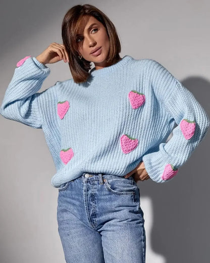 Strawberry Kiss V-Neck Cardigan