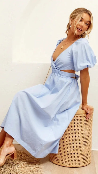 Sweet Bloom Puff Sleeve Dress