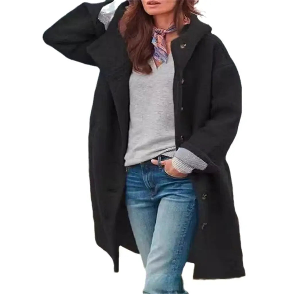Women’s Long Hooded Wool Coat