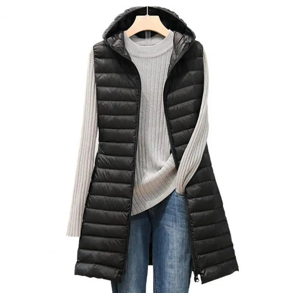ThermaGlow Hooded Mid-Length Vest Coat