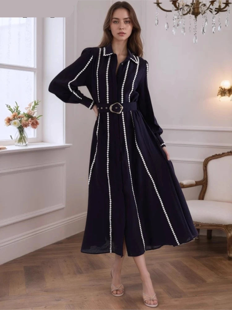 Stripe Muse Ruffle Shirt Dress