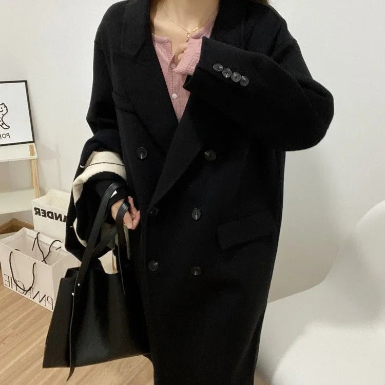 Double-Breasted Woolen Coat