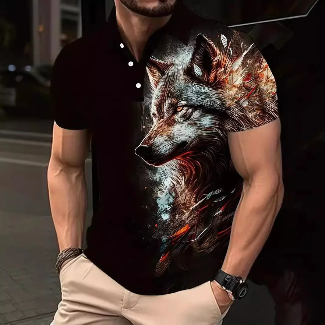 Wolf Print Polo