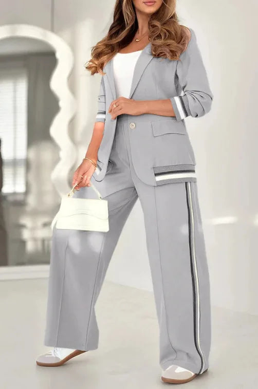 Women’s Stylish Button Coat Pant Set