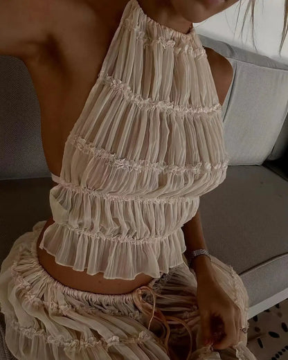 Halter Neck Skirt Set