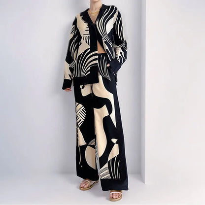 Graffiti Print Casual Two-Piece