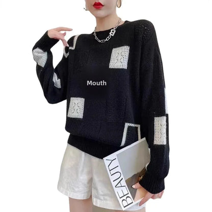 Vintage Checkered Knit Top