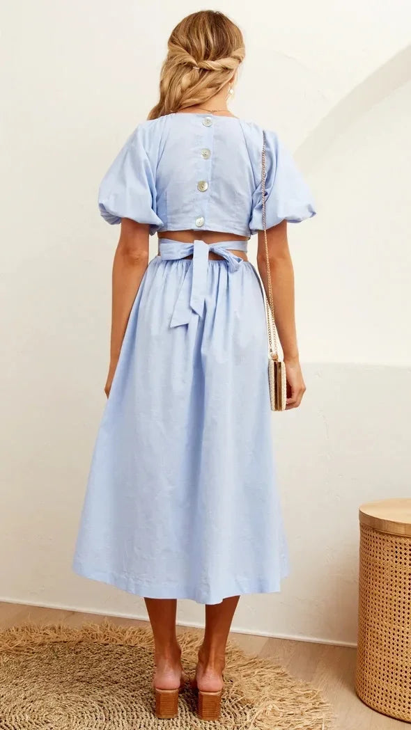 Sweet Bloom Puff Sleeve Dress