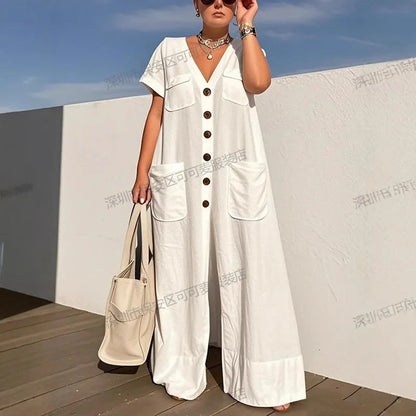 Effortless Edge V-Neck Jumpsuit