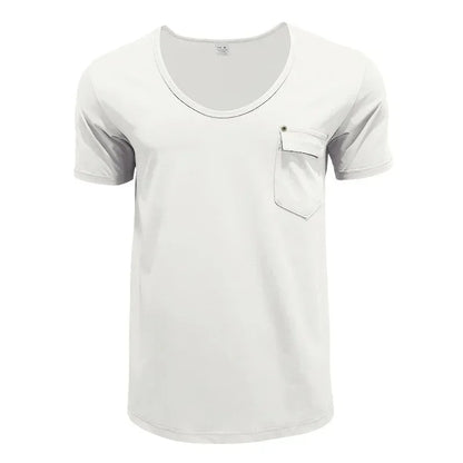 Men’s U-Neck Solid Casual T-Shirt