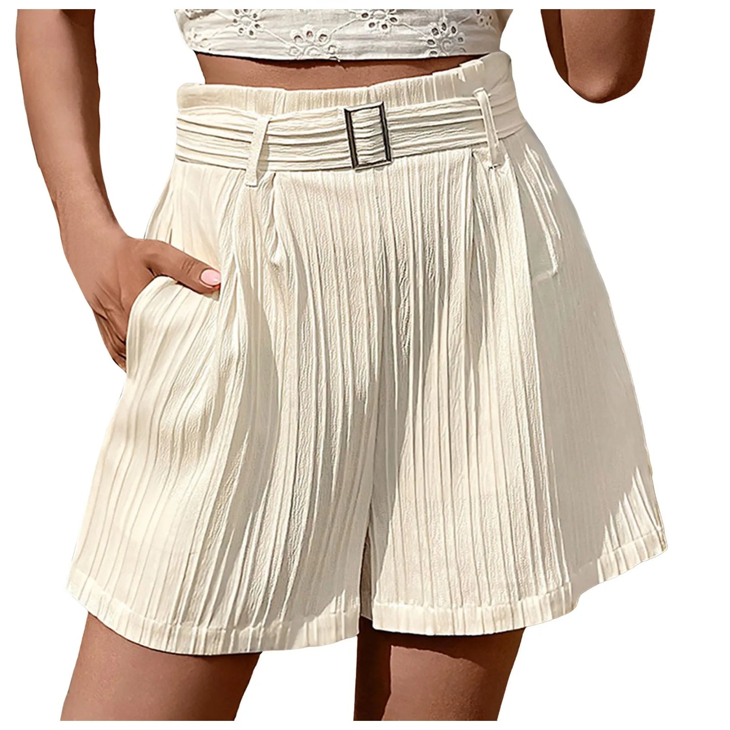 High Waist Linen Shorts