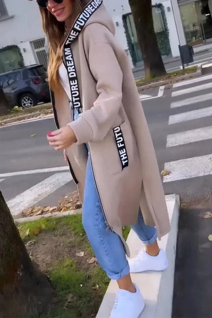 Hooded Zipper Cardigan Coat