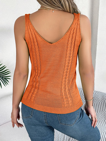 Breeze Knit Hollow V-Neck Tank