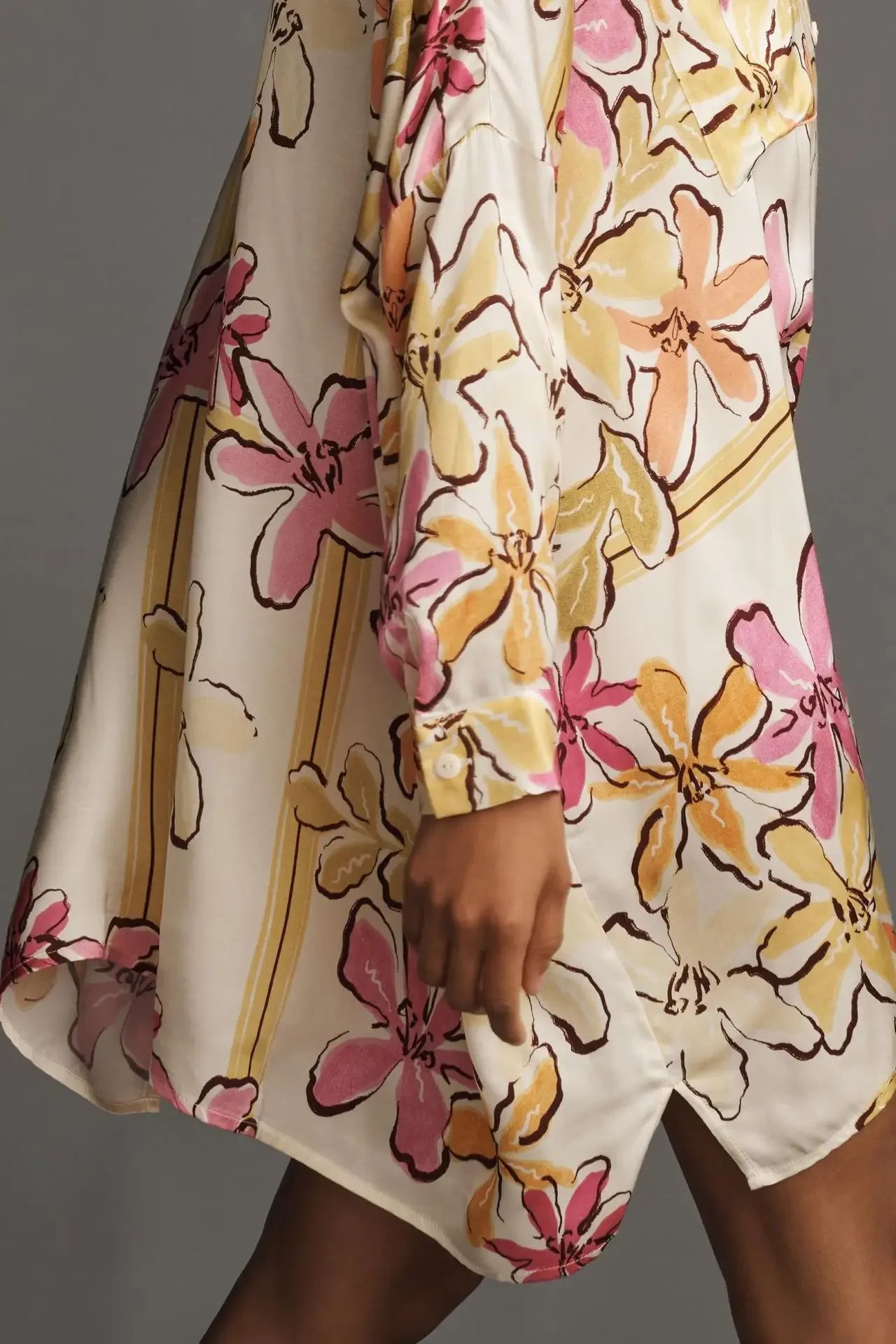 Chic Doodle Print Cardigan Dress