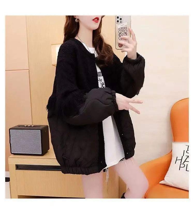 TasselEase Spliced Knit Winter Cardigan