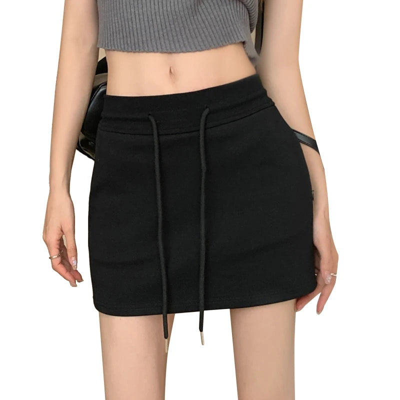 Elastic Waist Sporty Mini Skirt