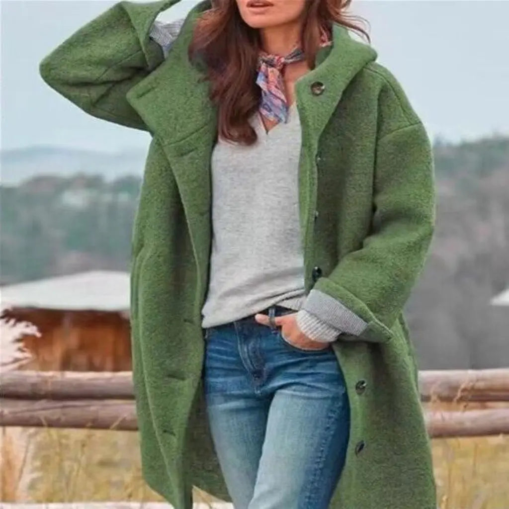 Women’s Long Hooded Wool Coat