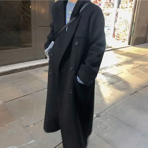 Double-Breasted Woolen Coat