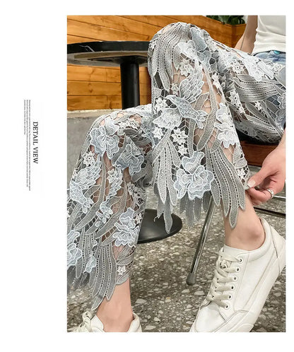Retro Lace Patchwork Jeans