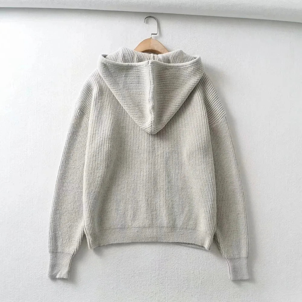 Cozy Drift Hooded Knit Cardigan