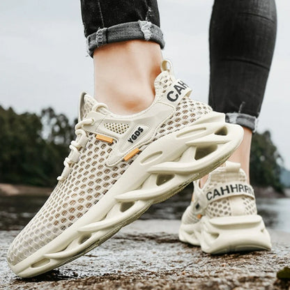 Crossover Hollow Knit Sneakers