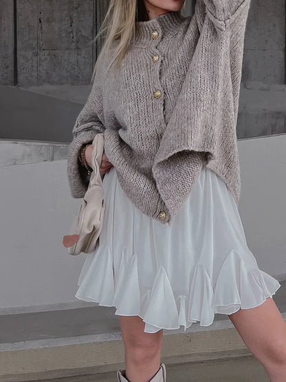 Casual Pure Color Cardigan