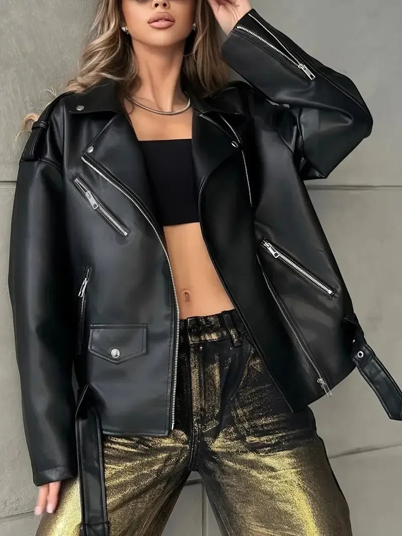Retro PU Leather Motorcycle Jacket