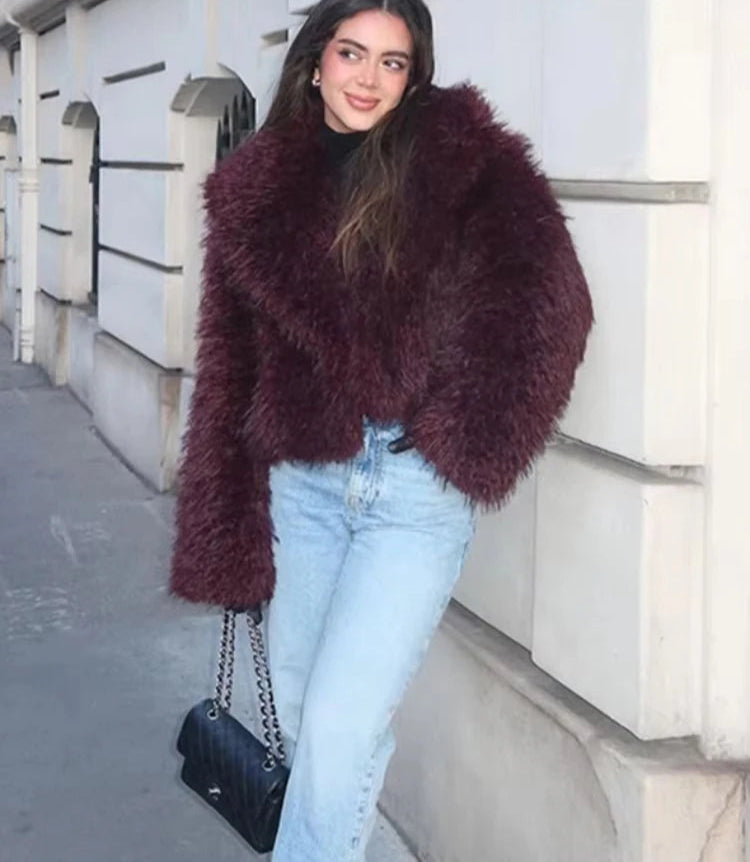 Long Sleeve Fur Coat