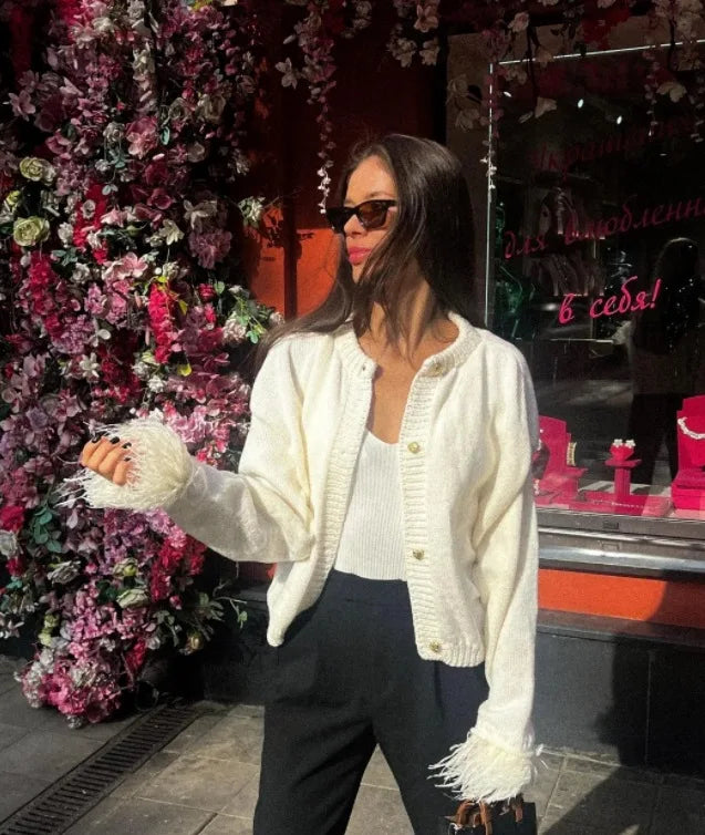Elegant Harmony Knitted Cardigan Jacket