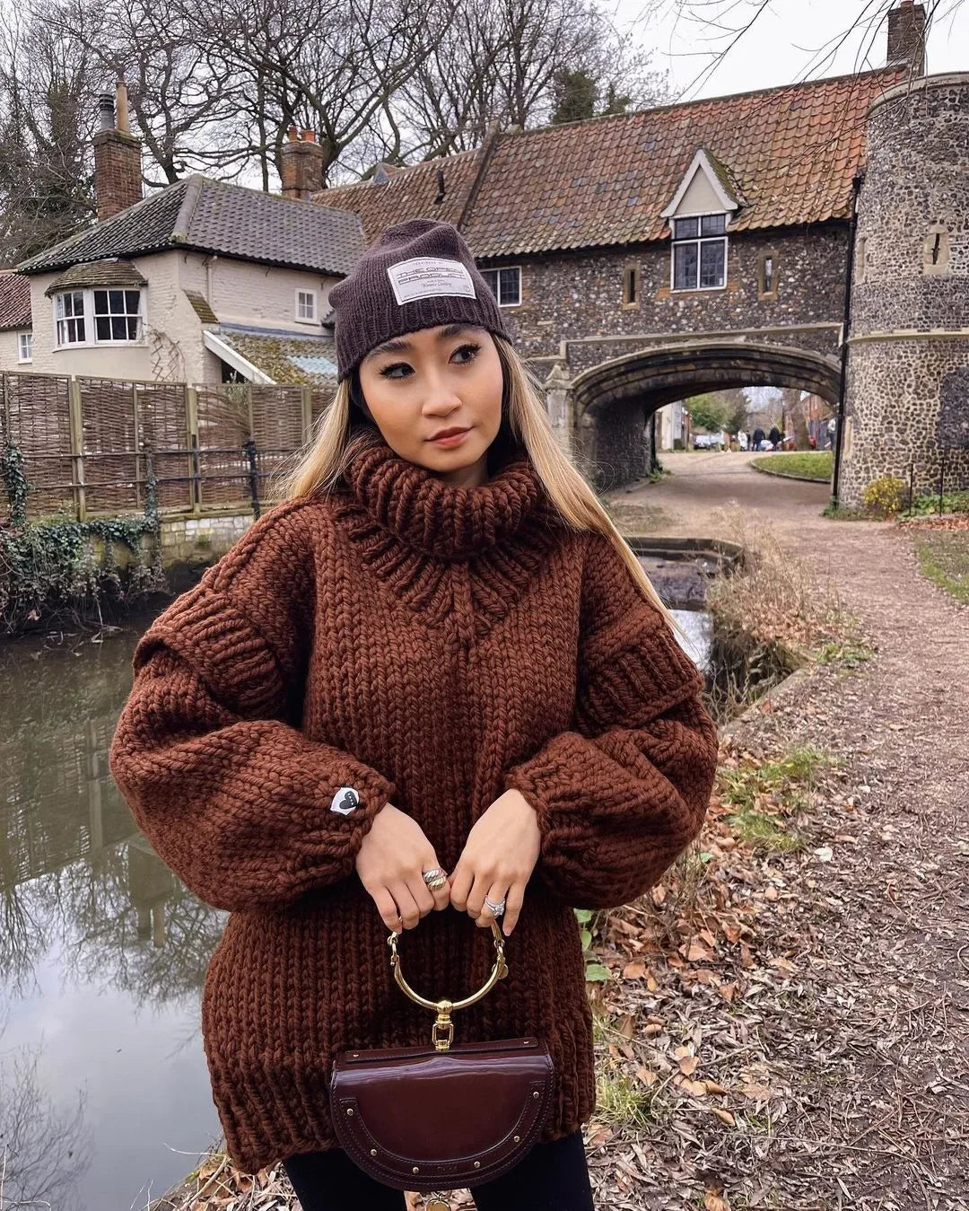 SnugCharm Oversized Winter Knit Sweater
