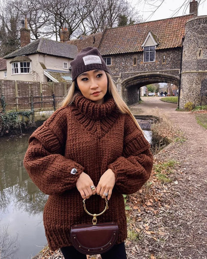 SnugCharm Oversized Winter Knit Sweater