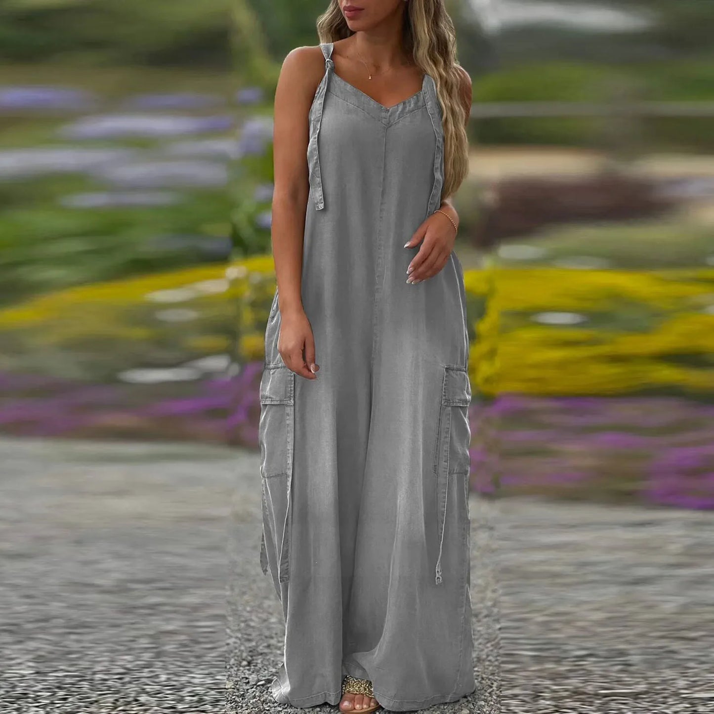 Effortless Charm V-Neck Jumpsuit