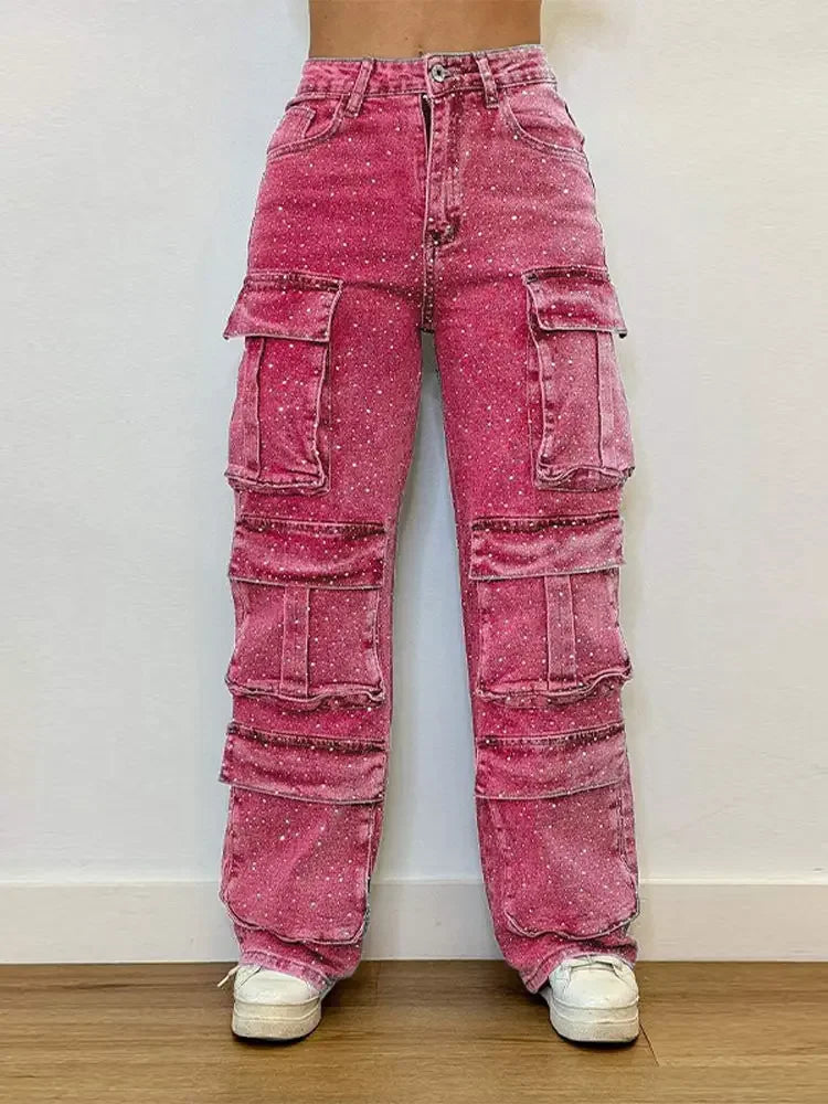 Bright Drill High Waist Work Jeans