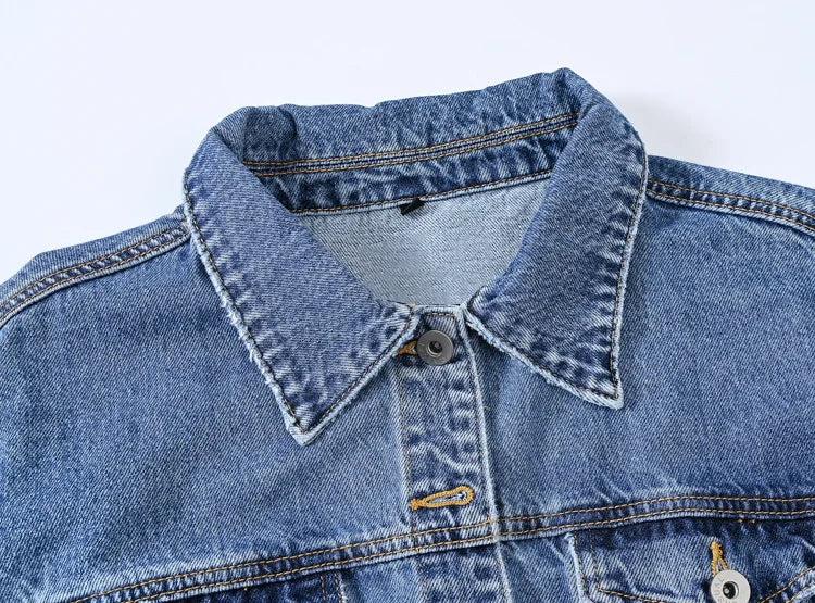 Moon Fade Button-Up Denim Coat