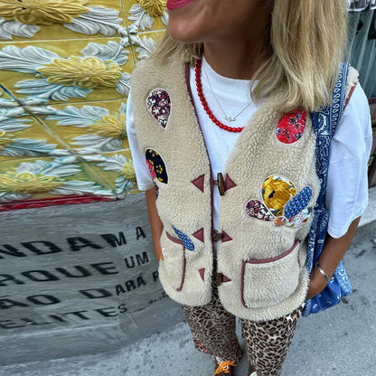 Cozy Charm Sleeveless Plush Vest