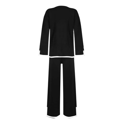 Knitted Women’s Trousers Suit — Two-Piece Set