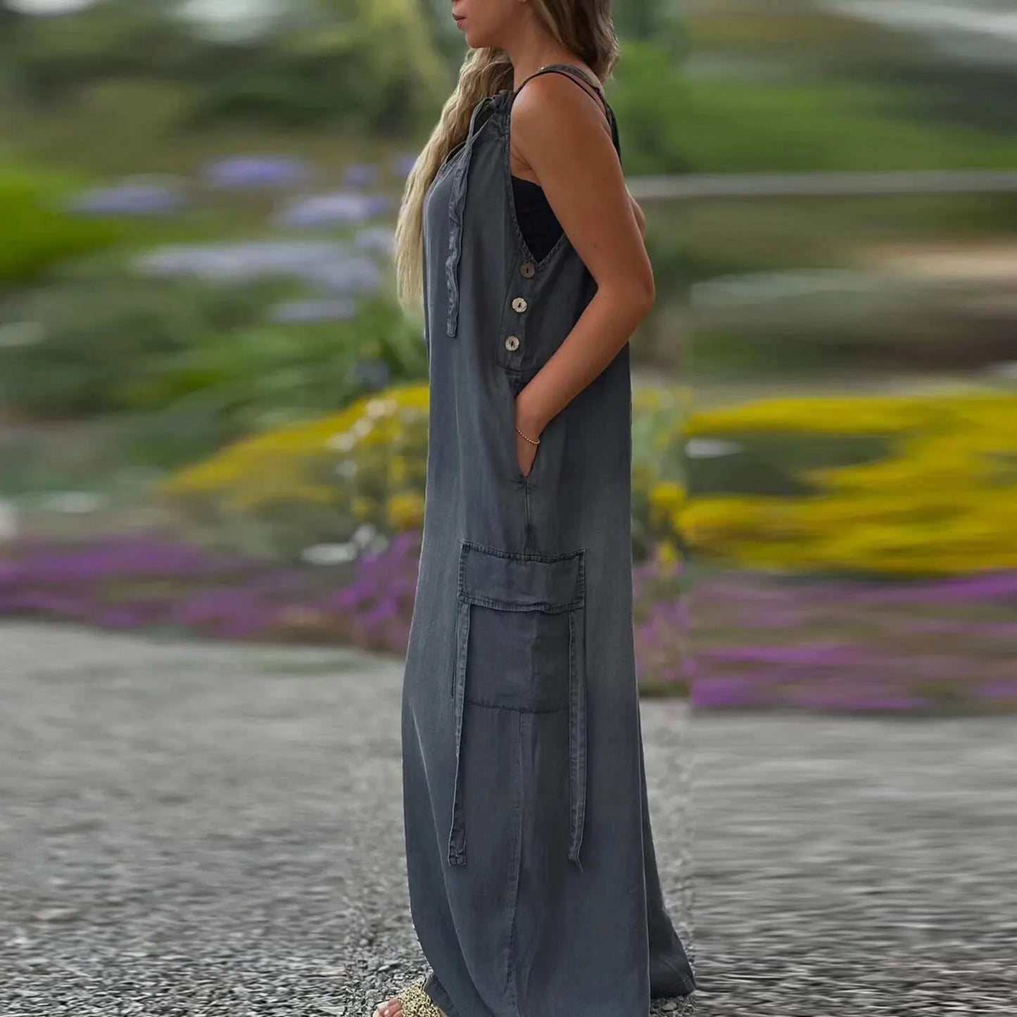 Effortless Charm V-Neck Jumpsuit
